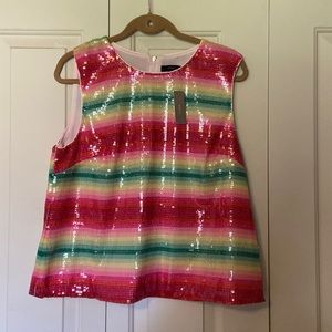 NWT Rainbow Sequence J.Crew Top